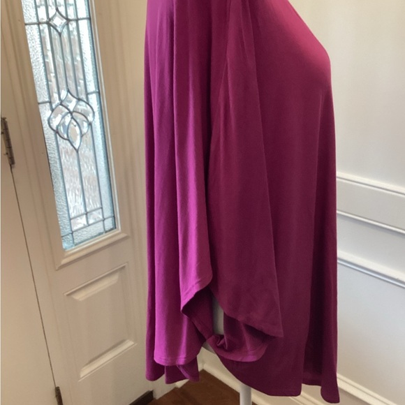 Purple/Pink V-Neck  Dolman Sleeve Top - Picture 3 of 4